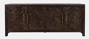 Gramercy Dark Chevron 4 Door Accent Cabinet w/Chevron Pattern Door by Jofran