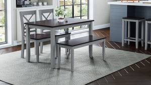 Asbury Park Grey Wood 4 Pack Dining Table Set by Jofran Furniture