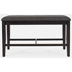 American Rustics Black Upholstered Counter Bench by Jofran Furniture
