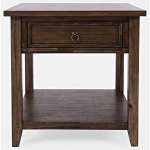 Bakersfield Brown End Table w/Drawer by Jofran Furniture