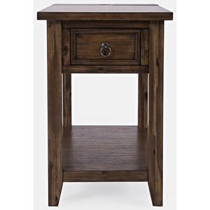 Bakersfield Dark Brown Power Chair Side w/Drawer by Jofran Furniture