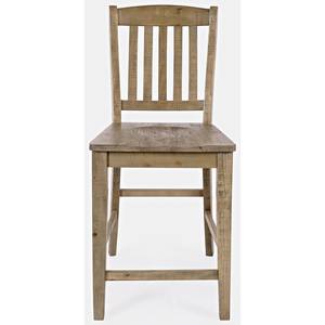 Carlyle Crossing Brown Wood Slatback Stool by Jofran Furniture