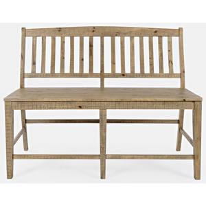 Carlyle Crossing Brown Slatback Counter Bench by Jofran Furniture