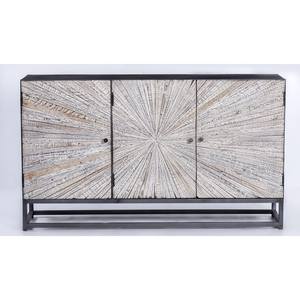 Astral Plains Grey Wash Reclaimed 3 Door Accent Cabinet by Jofran Furniture