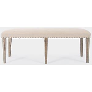 Fairview Beige Wood & Fabric Backless Dining Bench by Jofran Furniture