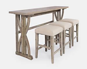 Fairview Light Brown Sofa Counter Dining Set (Set of 4) by Jofran Furniture