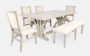 Fairview White Wood Dining Table by Jofran Furniture