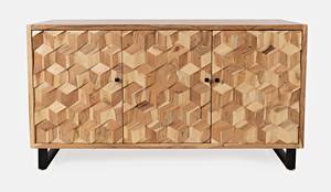 Geometrix Lighter Clear 3 Door Accent Cabinet by Jofran Furniture