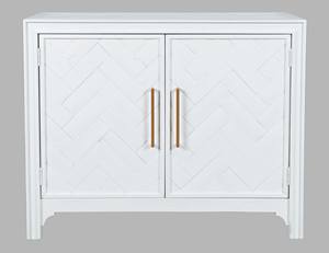 Gramercy Blanc 2 Door Accent Cabinet w/Chevron Pattern Door by Jofran