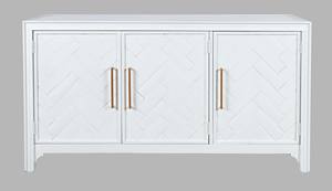 Gramercy Blanc 3 Door Accent Cabinet w/Chevron Pattern Door by Jofran