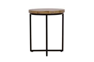 Ames Round Natural/Black End Table by Jofran
