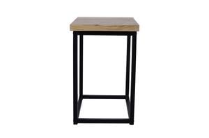 Ames Natural/Black Chairside Table by Jofran