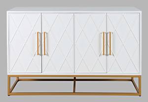 Argyle Glen 50 Inch White/Gold Accent Cabinet by Jofran