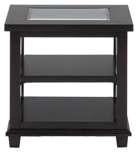 Panama Brown Contemporary Beveled Glass End Table w/Concentric Circle Design by Jofran Furniture