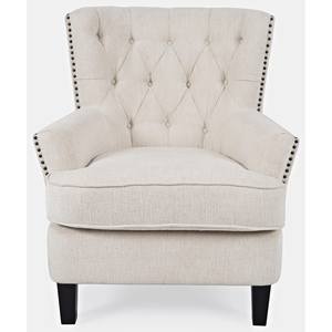 Bryson Oatmeal Fabric & Wood Accent Chair by Jofran Furniture