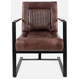 Maguire Dark Sienna Leather Accent Chair by Jofran