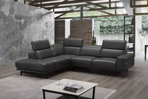 Davenport Slate Gray Leather Sectional by J&M Furniture