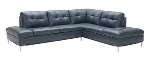 Leonardo Blue Leather Sectional Sofa w/Storage by J&M Furniture