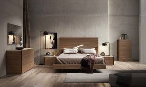 Faro Premium Walnut & Light Gray Bedroom Set by J&M Furniture