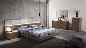 Porto Premium Walnut & Light Gray Bedroom Set by J&M Furniture