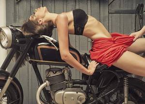 Premium Acrylic Wall Art Motorcycle Women by J&M Furniture