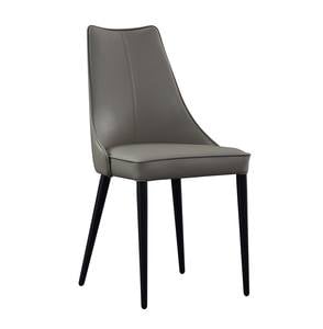 Milano Leather Dining Chair in Light Gray (Set of 2) by J&M Furniture