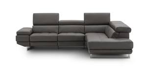 The Annalaise Recliner Leather Sectional in Dark Gray by J&M Furniture