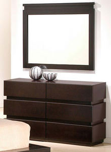 Knotch 6 Drawer Dresser and Mirror by J&M Furniture