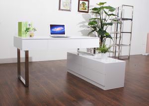 KD12 Modern Office Desk Matte White by J&M