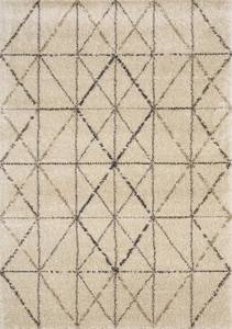 Lane Cream Grey Geometric Luxury Rug by Kalora