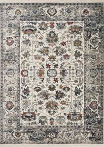 Serene Cream Blue Intricate Border Rug by Kalora