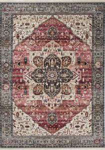 Serene Pink Cream Blue Elaborate Border Rug by Kalora