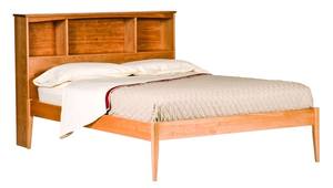 Luna Basic Natural Platform Bed w/Bookcase Headboard by Comfort Pure