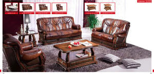 Oakman Leather Loveseat by ESF