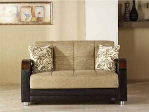 Luna Fulya Brown Loveseat by Bellona