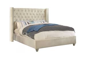 Aiden Cream Velvet Bed by Meridian Furniture
