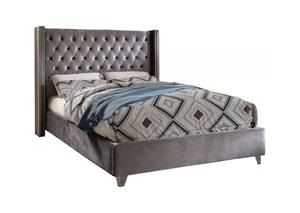 Aiden Grey Velvet Bed by Meridian Furniture