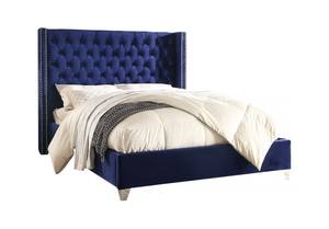 Aiden Navy Blue Velvet Bed by Meridian Furniture