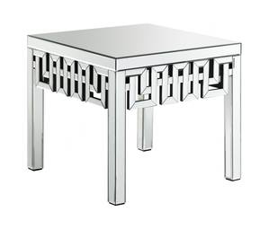 Aria White Glass End Table by Meridian Furniture