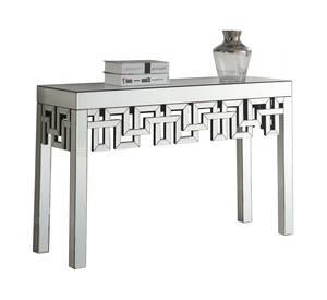 Aria White Glass Console Table by Meridian Furniture