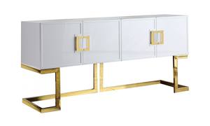 Beth White & Gold Wood Buffet Console Table by Meridian Furniture