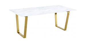 Cameron Gold Stainless Steel Dining Table by Meridian Furniture