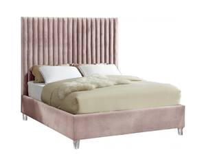 Candace Pink Velvet Bed by Meridian Furniture