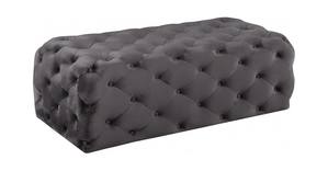 Casey Grey Velvet Ottoman Bench by Meridian Furniture