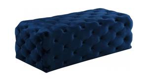 Casey Navy Blue Velvet Ottoman Bench by Meridian Furniture