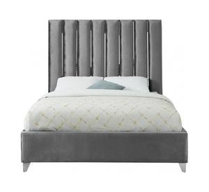 Enzo Grey Velvet Bed by Meridian Furniture
