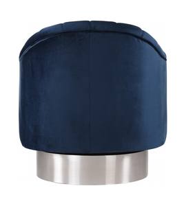 Farrah Navy Blue & Chrome Velvet Accent Chair by Meridian Furniture