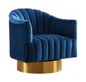 Farrah Navy Blue & Gold Velvet Accent Chair by Meridian Furniture