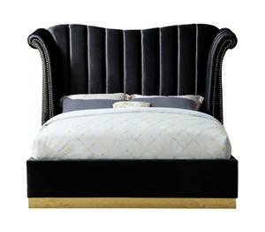 Flora Black Velvet Bed by Meridian Furniture