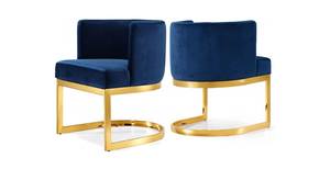 Gianna Navy Blue Velvet Dining Chairs (Set of 2) by Meridian Furniture